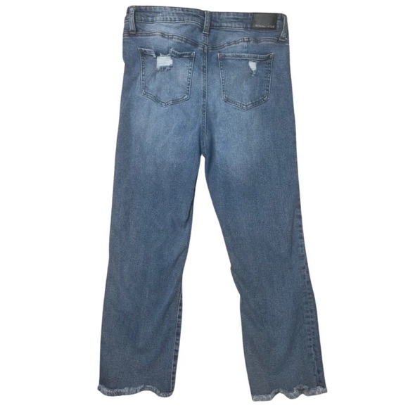Kendall + Kylie Icon High Rise Straight 13/31 Raw Hem Distressed Ripped Cropped - Picture 2 of 9
